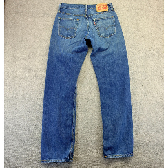 Levis 514 Jeans Mens 30x32 Blue Denim Straight Leg Stretch Mid-Rise Preppy Dark - Picture 2 of 8